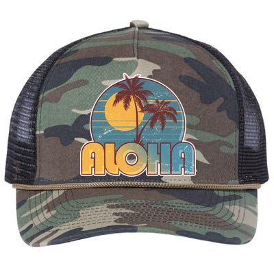 Vintage Retro Aloha  Retro Rope Trucker Hat Cap