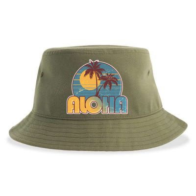 Vintage Retro Aloha  Sustainable Bucket Hat