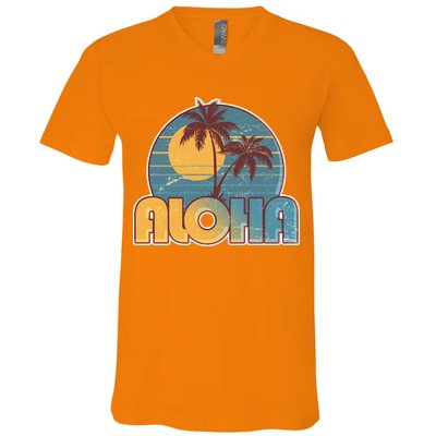 Vintage Retro Aloha  V-Neck T-Shirt