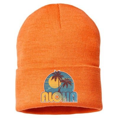 Vintage Retro Aloha  Sustainable Knit Beanie