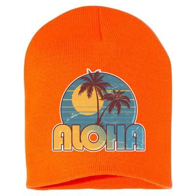 Vintage Retro Aloha  Short Acrylic Beanie