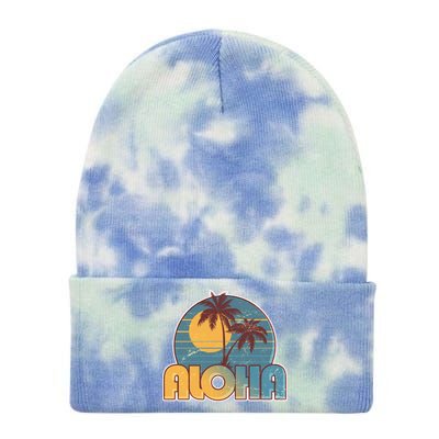 Vintage Retro Aloha  Tie Dye 12in Knit Beanie