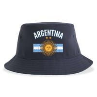 Vintage Retro Argentina Country Flag  Sustainable Bucket Hat