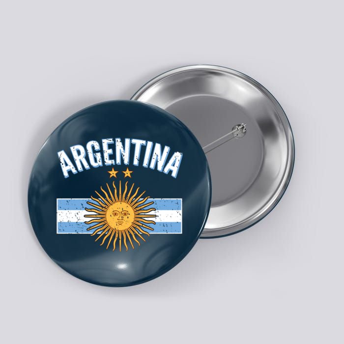 Vintage Retro Argentina Country Flag  Button