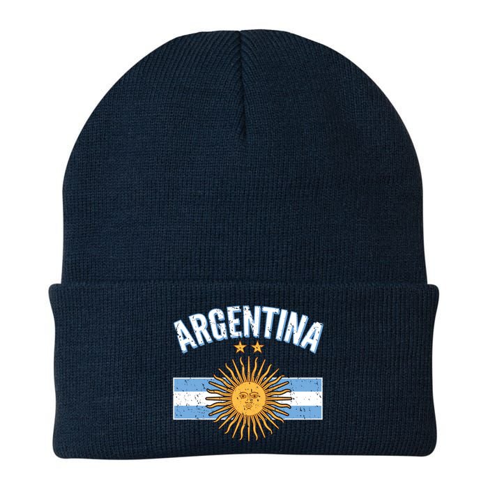 Vintage Retro Argentina Country Flag  Knit Cap Winter Beanie