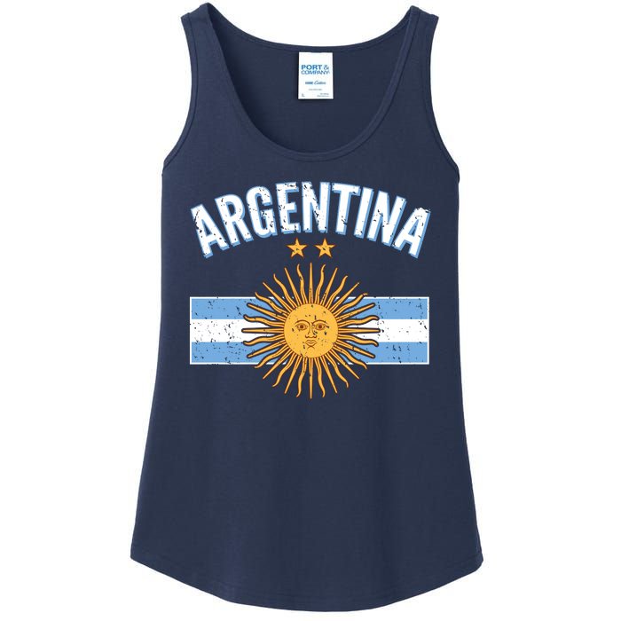 Vintage Retro Argentina Country Flag  Ladies Essential Tank