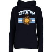 Vintage Retro Argentina Country Flag  Womens Funnel Neck Pullover Hood