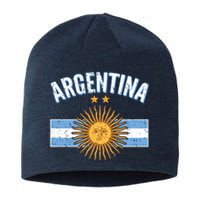 Vintage Retro Argentina Country Flag  Sustainable Beanie