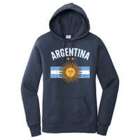 Vintage Retro Argentina Country Flag  Women's Pullover Hoodie