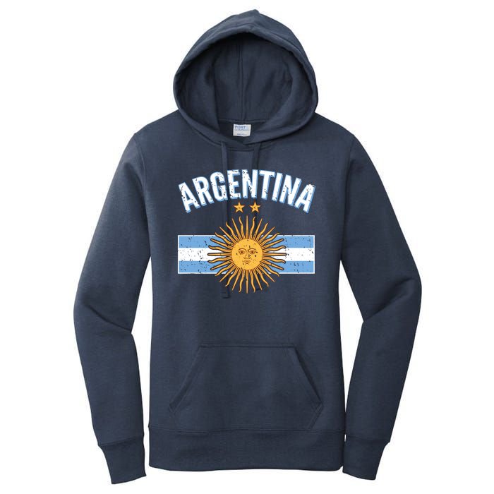 Vintage Retro Argentina Country Flag  Women's Pullover Hoodie