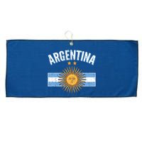 Vintage Retro Argentina Country Flag  Large Microfiber Waffle Golf Towel