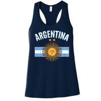 Vintage Retro Argentina Country Flag  Women's Racerback Tank