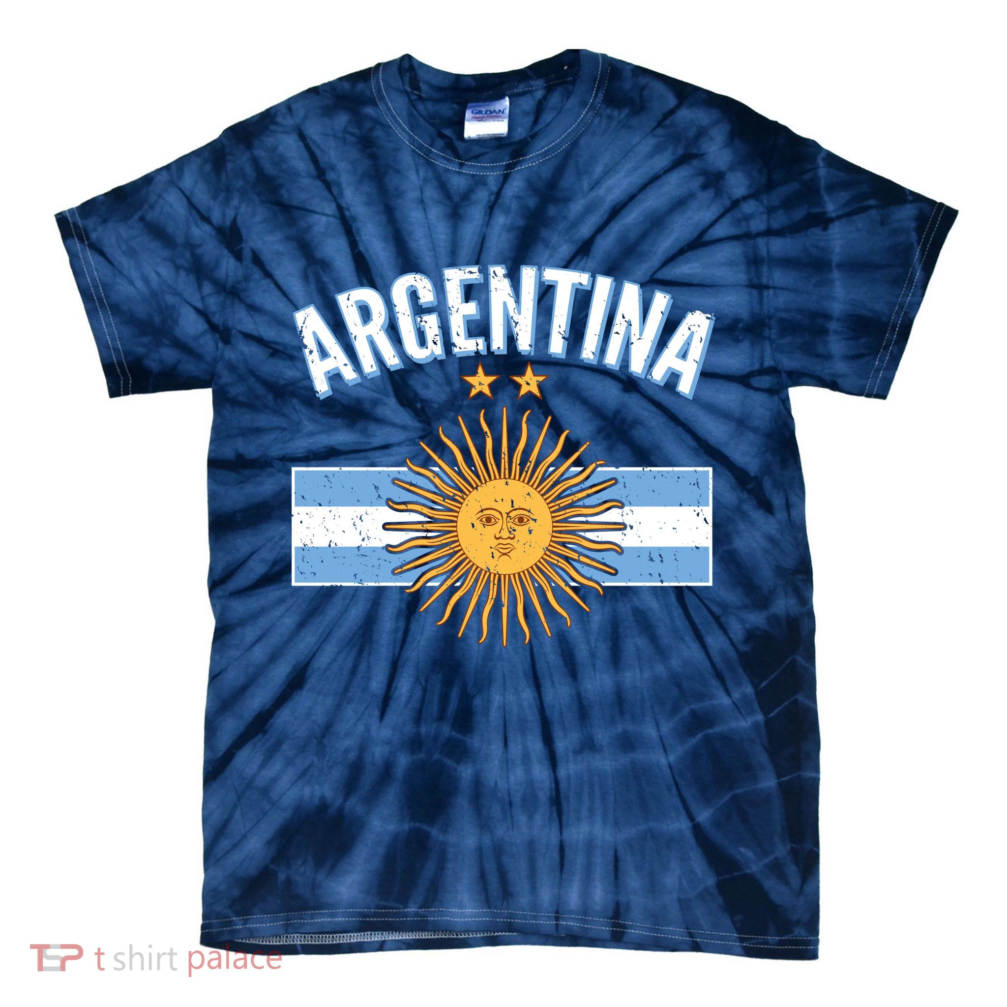 Vintage Retro Argentina Country Flag  Tie-Dye T-Shirt