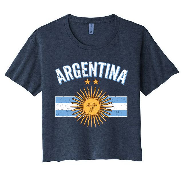 Vintage Retro Argentina Country Flag  Crop Top
