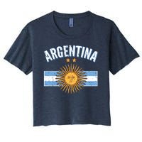 Vintage Retro Argentina Country Flag  Women's Crop Top Tee