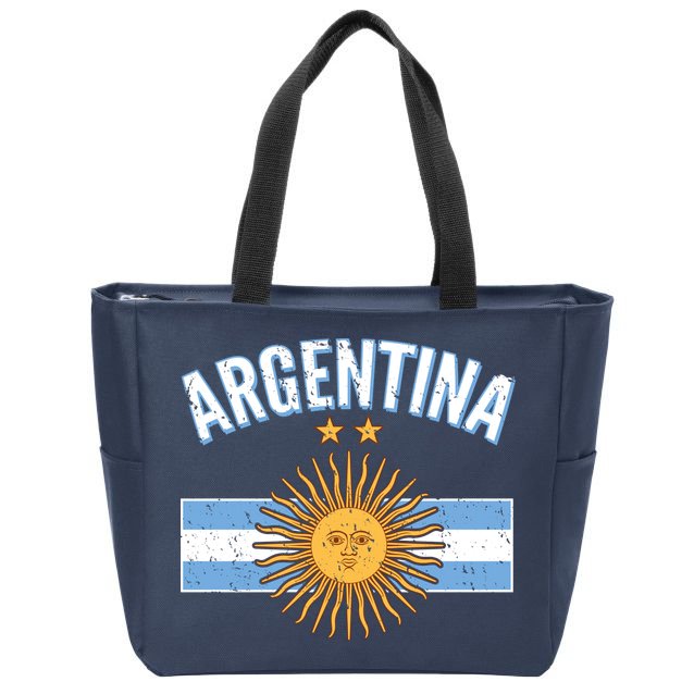 Vintage Retro Argentina Country Flag  Zip Tote Bag