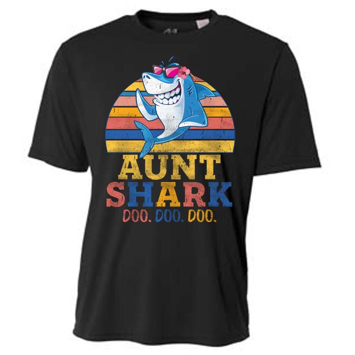 Vintage Retro Aunt Shark Doo Cooling Performance Crew T-Shirt