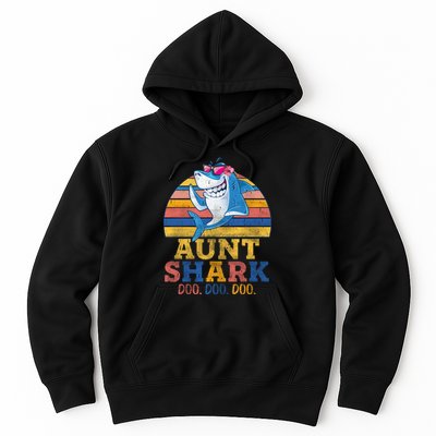 Vintage Retro Aunt Shark Doo Hoodie