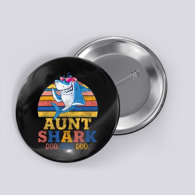 Vintage Retro Aunt Shark Doo Button