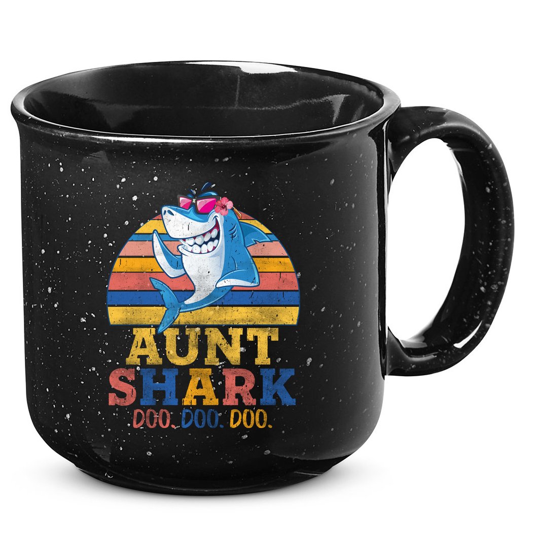 Vintage Retro Aunt Shark Doo 15oz Campfire Ceramic Mug