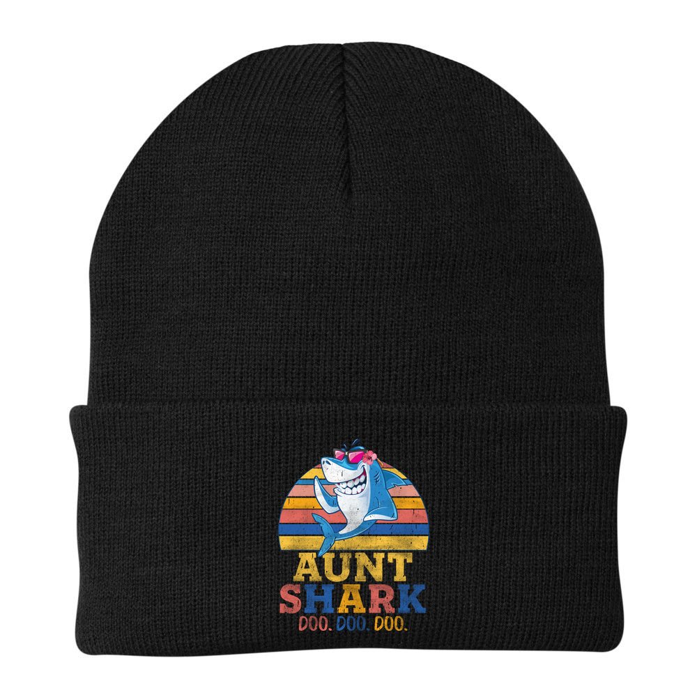 Vintage Retro Aunt Shark Doo Beanie