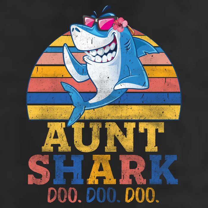 Vintage Retro Aunt Shark Doo Beanie