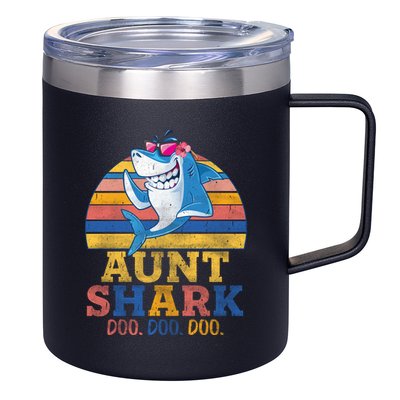 Vintage Retro Aunt Shark Doo 12oz Stainless Steel Coffee Mug