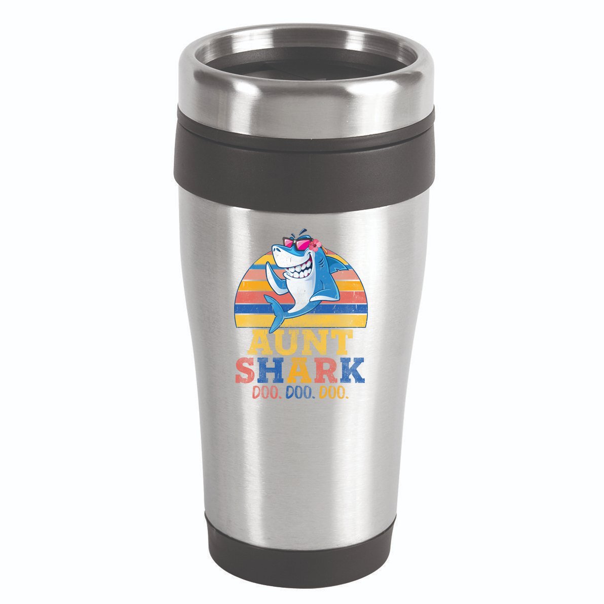 Vintage Retro Aunt Shark Doo 16oz Travel Tumbler
