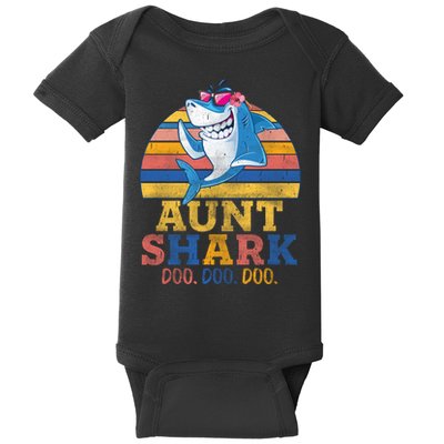 Vintage Retro Aunt Shark Doo Baby Bodysuit