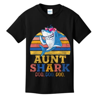 Vintage Retro Aunt Shark Doo Kids T-Shirt
