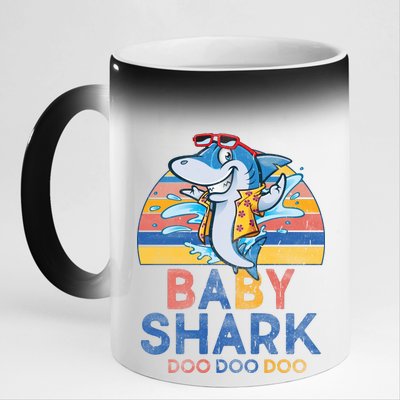 Vintage Retro Baby Shark Doo 11oz Black Color Changing Mug