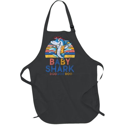 Vintage Retro Baby Shark Doo Full-Length Apron With Pockets