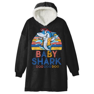 Vintage Retro Baby Shark Doo Hooded Wearable Blanket