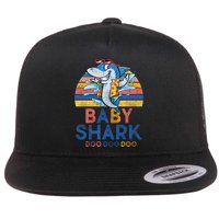 Vintage Retro Baby Shark Doo Flat Bill Trucker Hat