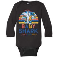 Vintage Retro Baby Shark Doo Baby Long Sleeve Bodysuit