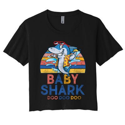 Vintage Retro Baby Shark Doo Crop Top