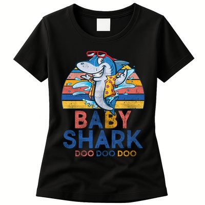 Vintage Retro Baby Shark Doo Womens T-Shirt
