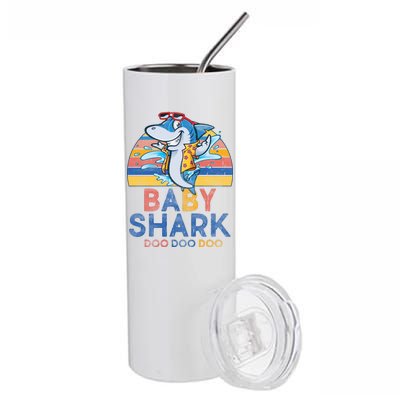 Vintage Retro Baby Shark Doo Stainless Steel Tumbler