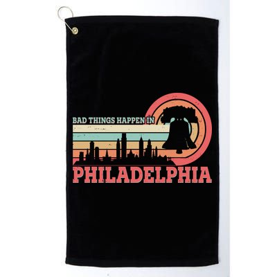 Vintage Retro Bad Things Happen In Philadelphia Golf Towel