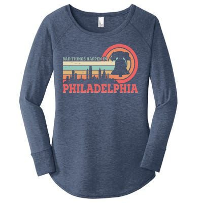 Vintage Retro Bad Things Happen In Philadelphia Women's Perfect Tri Tunic Long Sleeve Shirt