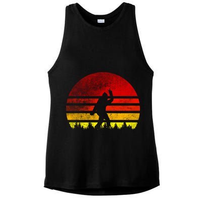 Vintage Retro Bigfoot Believe Ladies PosiCharge Tri-Blend Wicking Tank