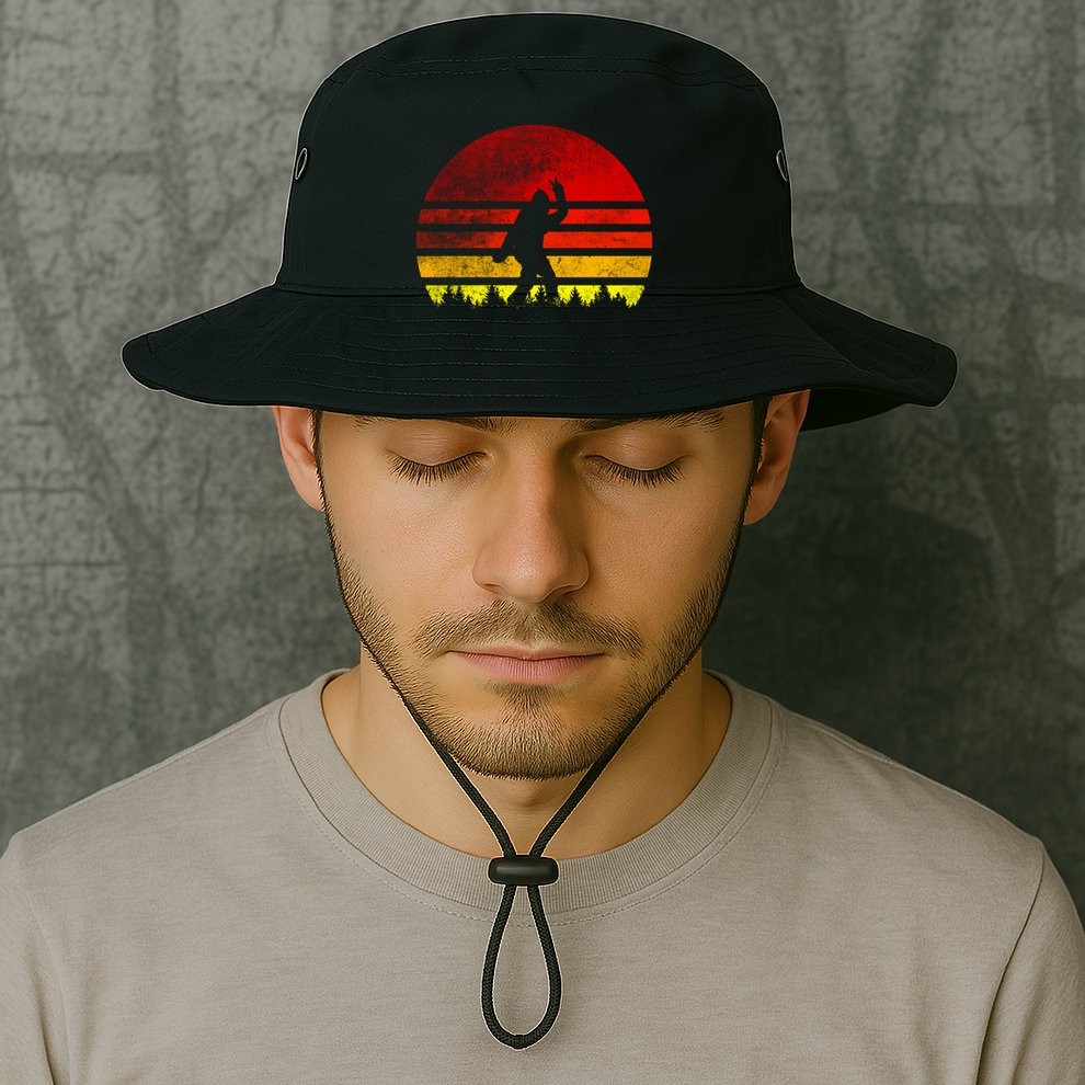 Vintage Retro Bigfoot Believe Bucket Hat