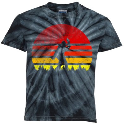 Vintage Retro Bigfoot Believe Kids Tie-Dye T-Shirt