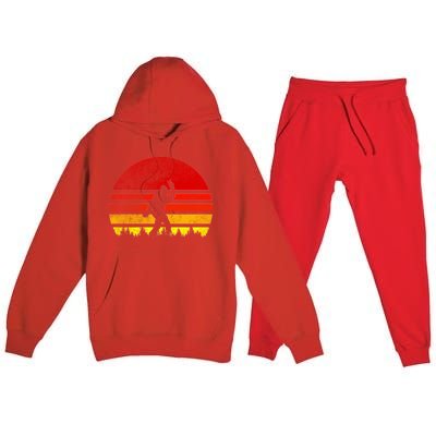 Vintage Retro Bigfoot Believe Premium Hooded Sweatsuit Set