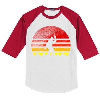 Vintage Retro Bigfoot Believe Kids Colorblock Raglan Jersey