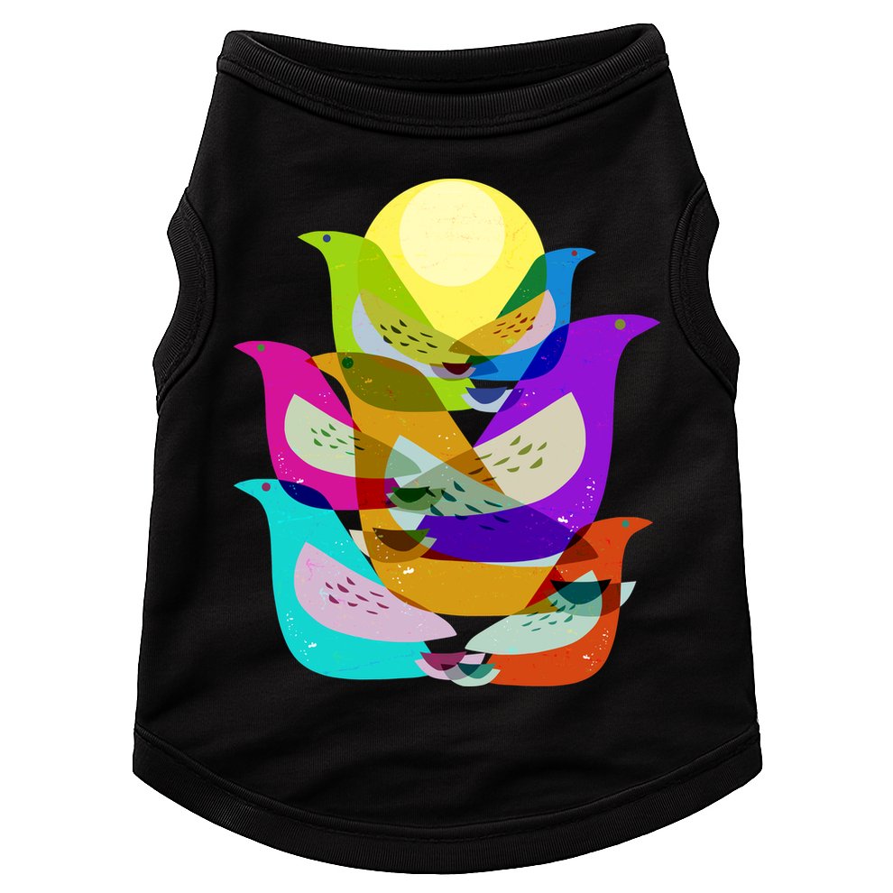 Vintage Retro Birds Doggie Tank