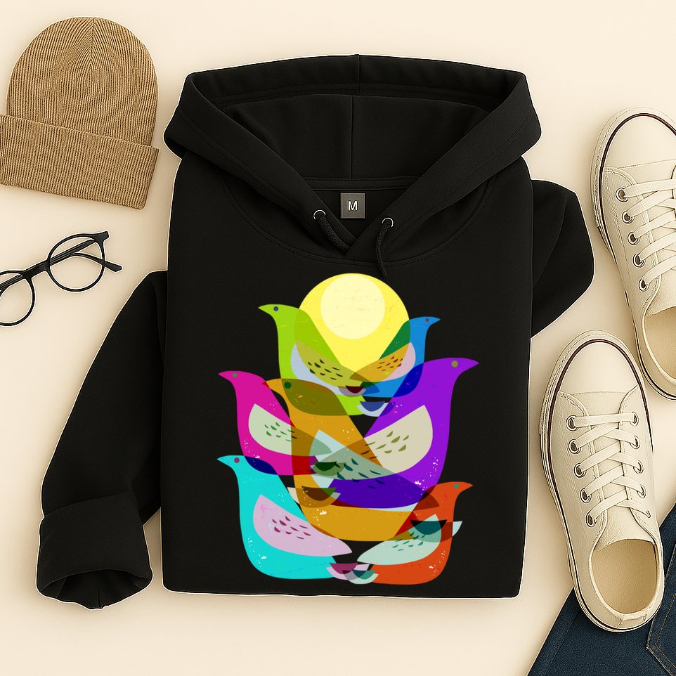 Vintage Retro Birds Hoodie
