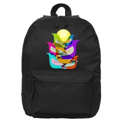Vintage Retro Birds 16 in Basic Backpack