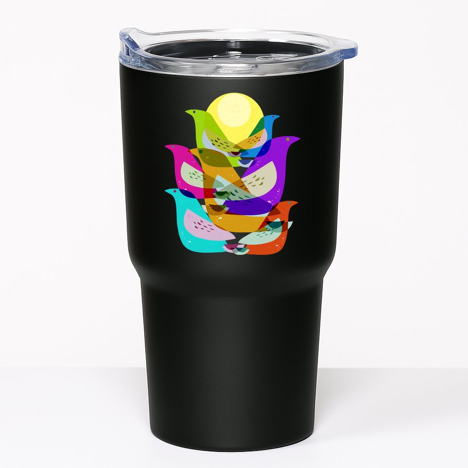 Vintage Retro Birds Tumbler