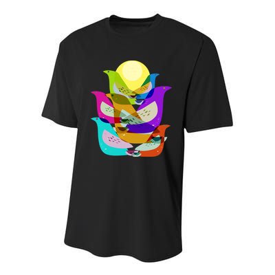 Vintage Retro Birds Youth Performance Sprint T-Shirt